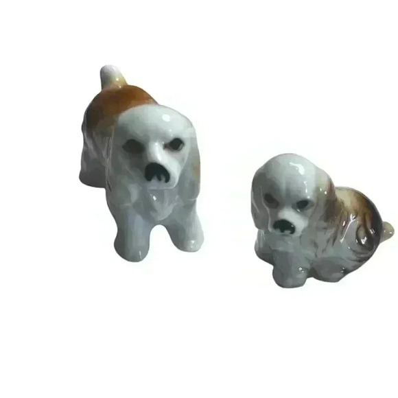 Vintage Miniature Cocker Spaniel Porcelain Figurines - Picture 1 of 10